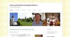 Desktop Screenshot of kistarcsa.plebania.hu